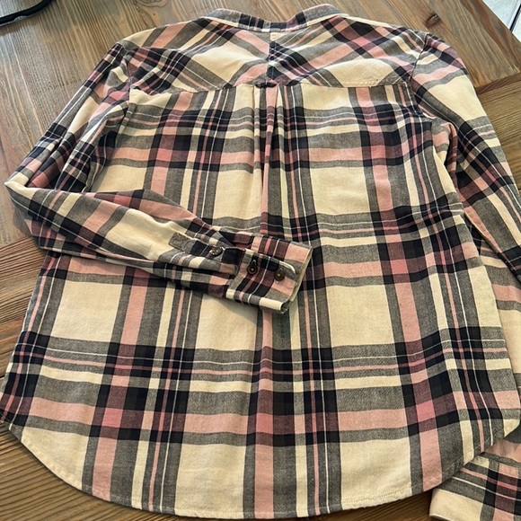 I Heart Ronson  Plaid Blouse Button Tunic Top Small - Picture 5 of 6